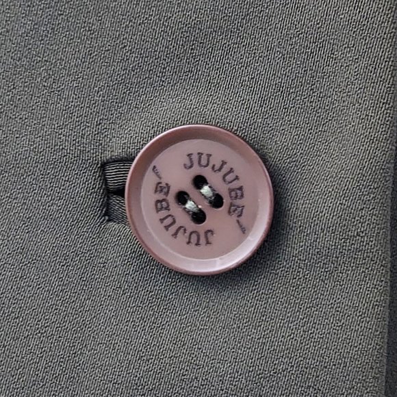 Vintage Ju Ju be Army Green 2 piece skirt suit with faux fur collar - Picture 7 of 14